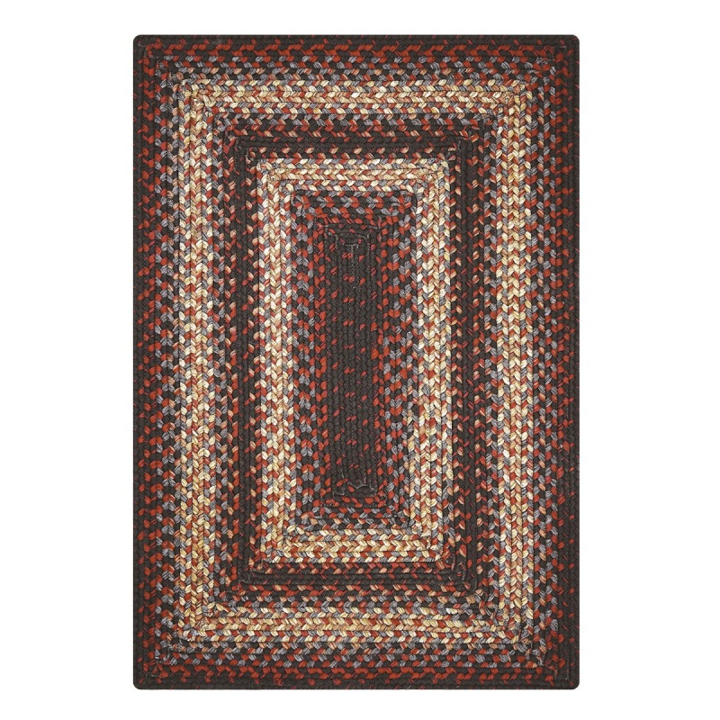 Montgomery Black - Burgundy Ultra Durable Braided Rectangular Rugs