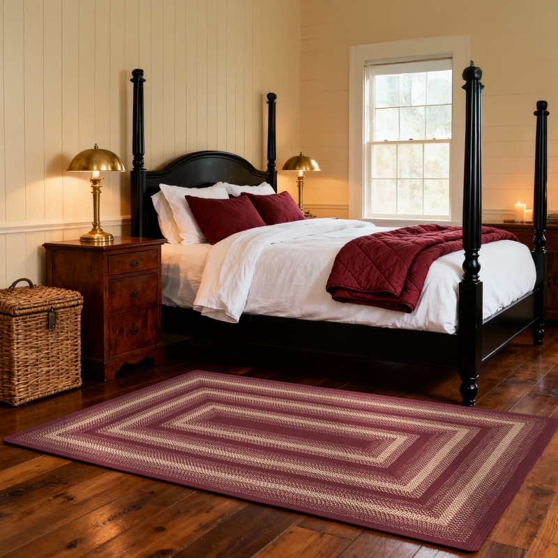 Autumn Maple Burgundy Jute Braided Rugs
