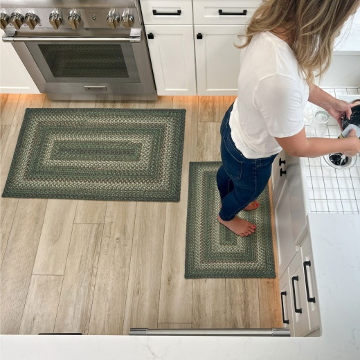 Timber Ridge Area Rug Cedar Ridge Green Ultra Durable Small Braided Rugs In Set