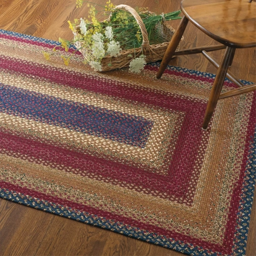 Log Cabin Step Multi Color Cotton Braided Oval Rugs Homespice Decor 5 X 8' Oval Log Cabin Step Cotton Braided Rugs