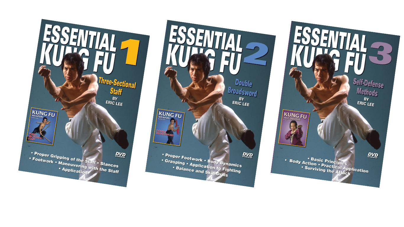 3 Dvd Set Essential Kung Fu: 3 Section Staff, Broadsword, Self Defense Eric  Lee