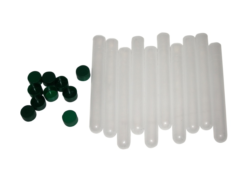 10 Round Stock Play Clear Paintball Tubes + Caps 10 Pack