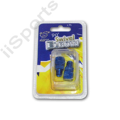 2 Swivel Hose Elbows 90 Degree 1/8'' Npt Co2 Hpa Gas Air Blue Bottomline