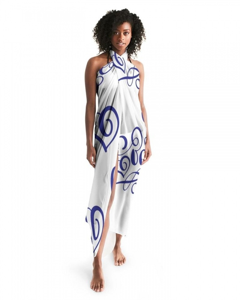 Electric Blue Stripe Sheer Coverup - Free Size