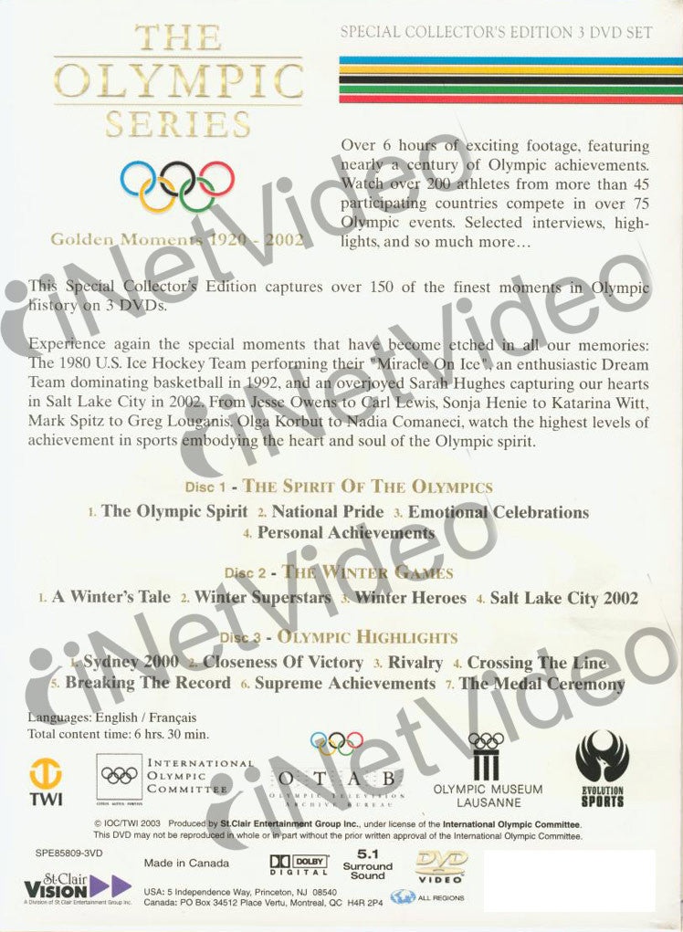 The Olympic Series - Golden Moments 1920-2002 (Boxset)