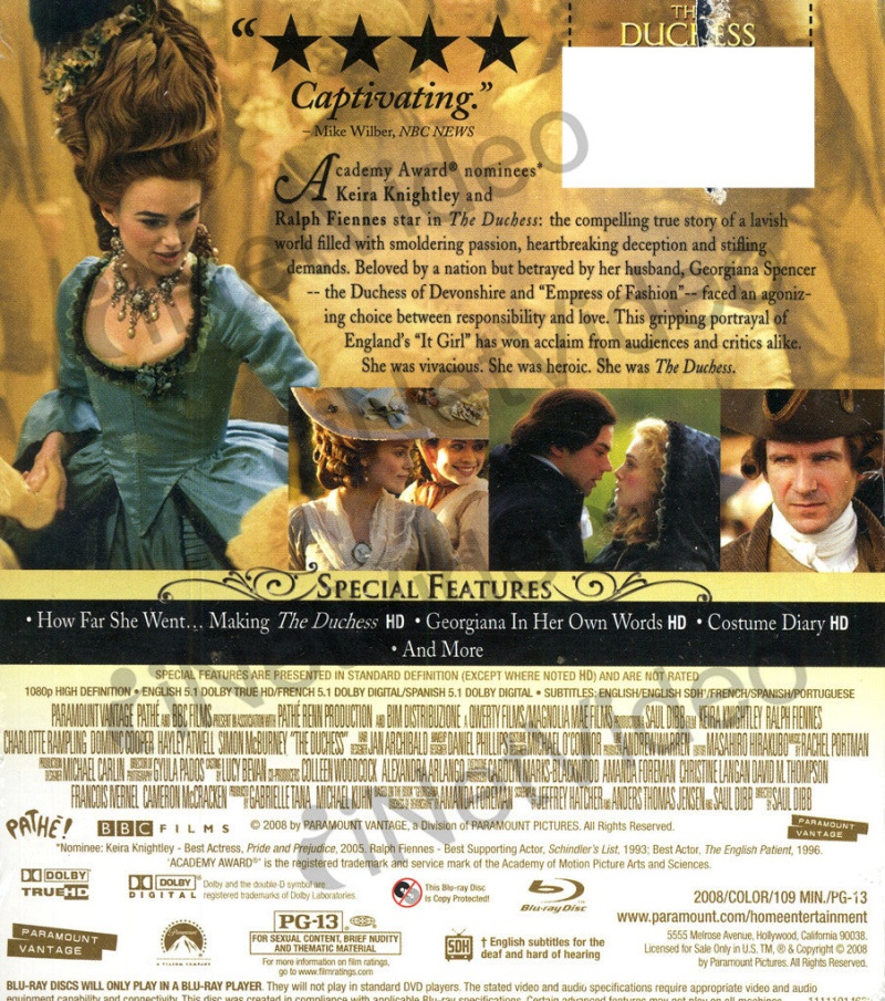 The Duchess (Blu-Ray) - Used