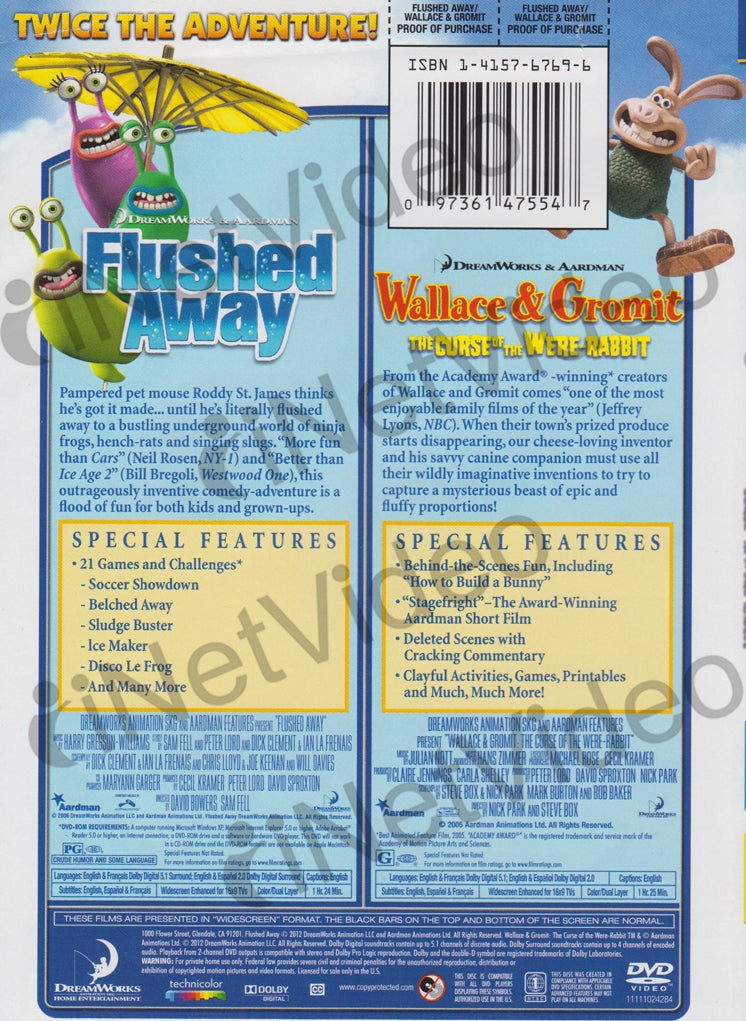 Flushed Away / Wallace & Gromit The Curse Of The WereRabbit (Double
