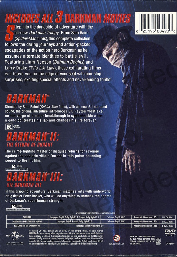 Darkman Trilogy (Darkman / Darkman Ii: The Return Of Durant / Darkman Iii: Die Darkman Die)