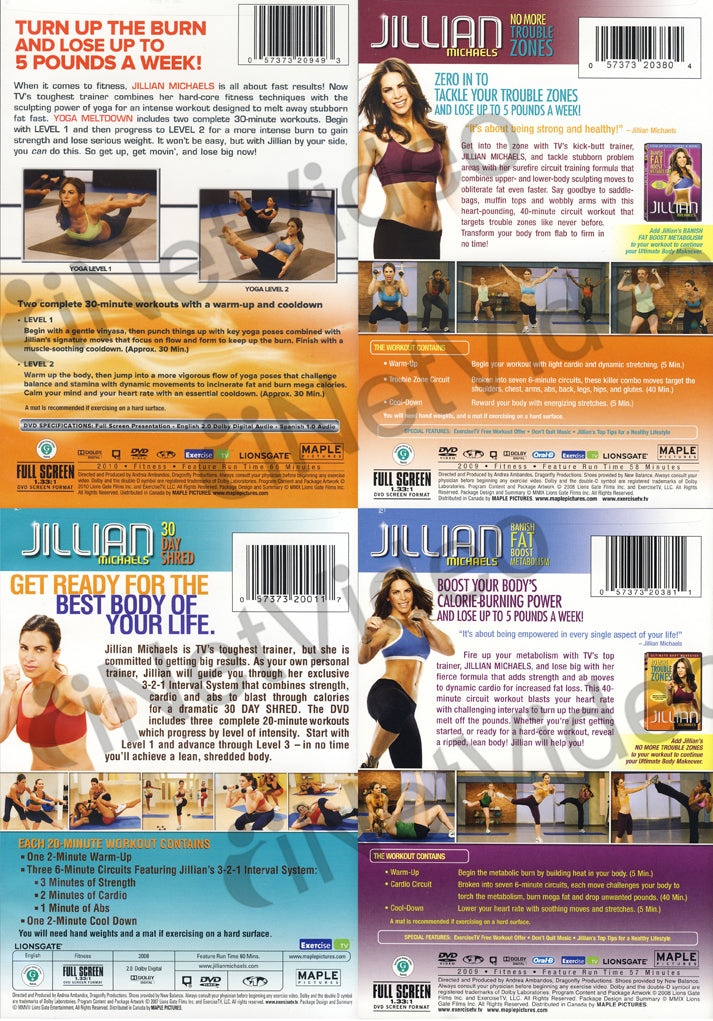 Jillian Michaels 30Day Shred/Banish Fat Boost Metabolism/No More