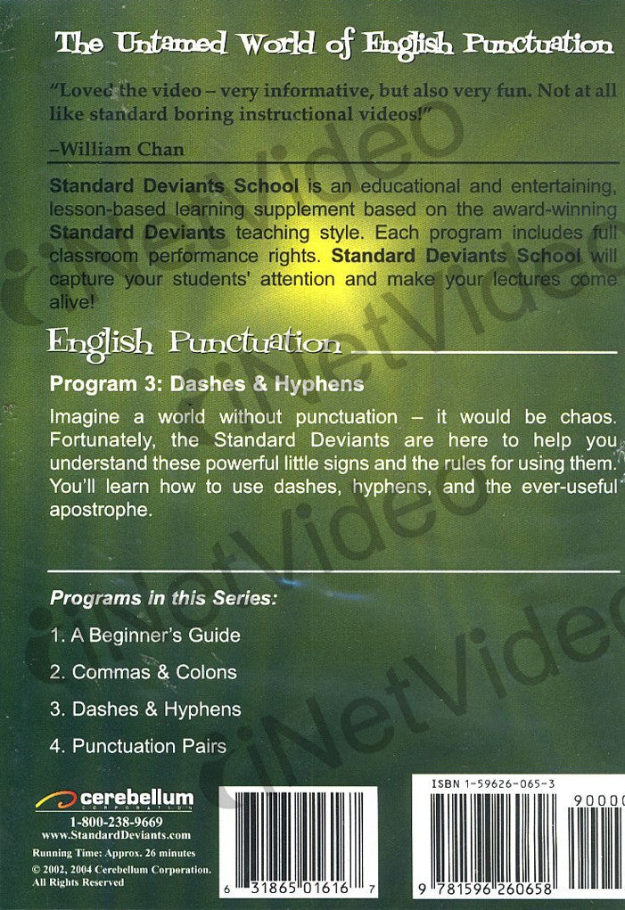 Standard Deviants School - English Punctuation, Program 3 - Dashes And Hyphens (Classroom Edition)