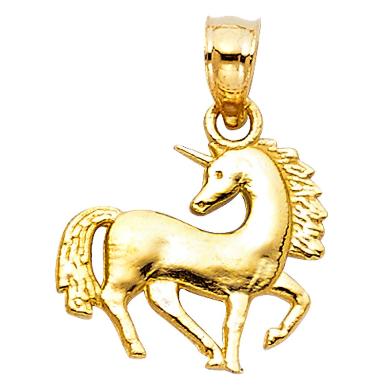 14K Gold Unicorn Charm Pendant