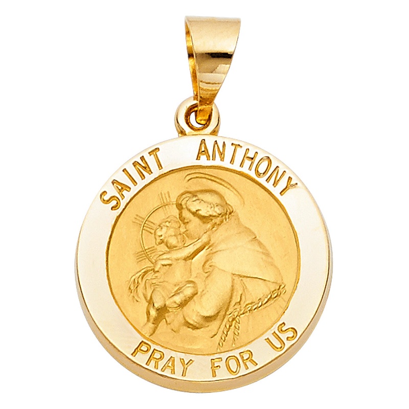 14K Gold Religious St. Anthony Charm Pendant