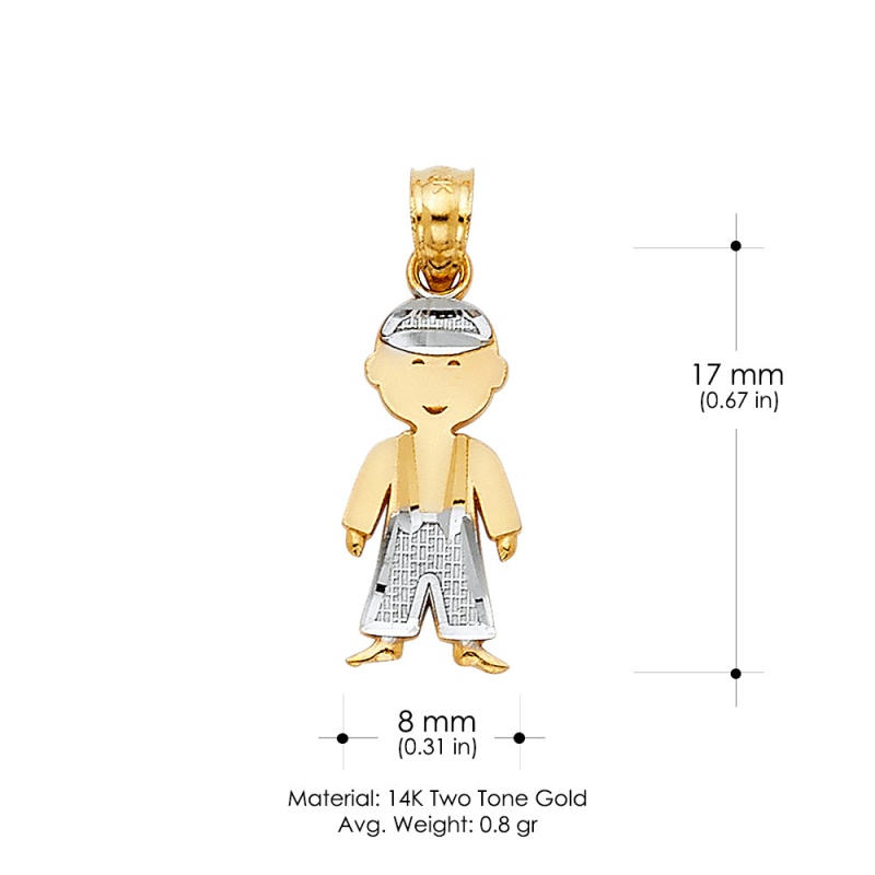 14K Gold Toddler Boy Charm Pendant