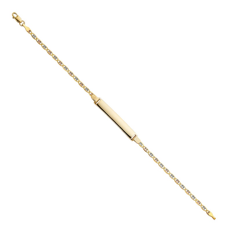 14K Gold Valentino Dc Id Bracelet - 7.5'