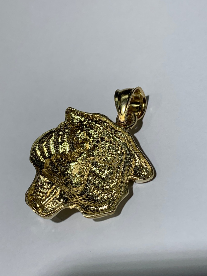 14K Gold Tiger Charm Pendant