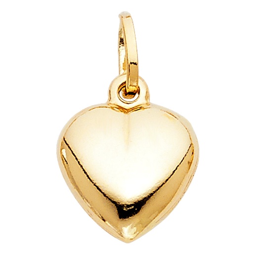 14K Gold Plain Heart Charm Pendant