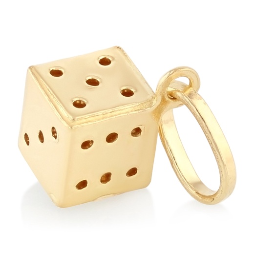 Ioka 14K Gold Dice Charm Pendant