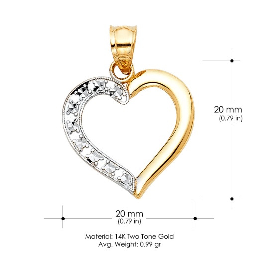 14K Gold Heart Charm Pendant - Ioka