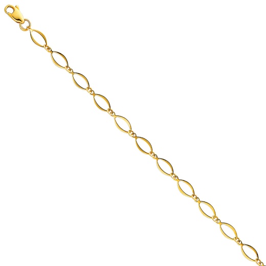 14K Solid Gold Light Bracelet - 7.25'