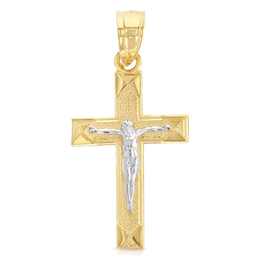 14K Gold Jesus Crucifix Cross Religious Pendant by Ioka