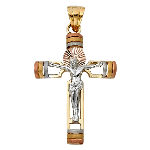 Ioka 14K Gold Religious Crucifix Charm Pendant