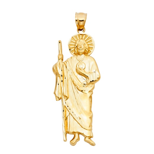 14K Gold St. Jude Religious Pendant