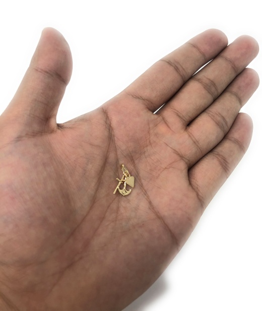 14K Gold Faith, Hope, And Charity Lucky Charm Pendant - Ioka