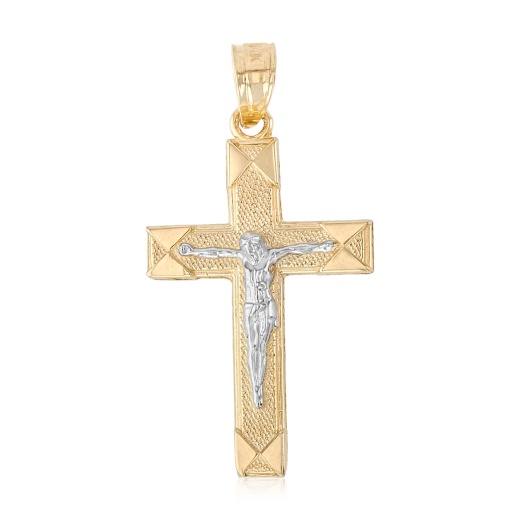 14K Gold Jesus Crucifix Cross Pendant - Ioka