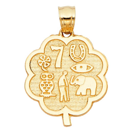 14K Gold Lucky Charm Pendant