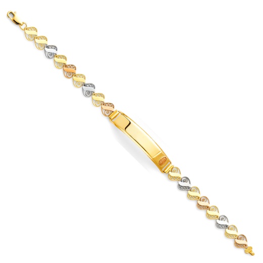 14K Gold Our Lady Of Guadalupe Id Bracelet - 7.25in