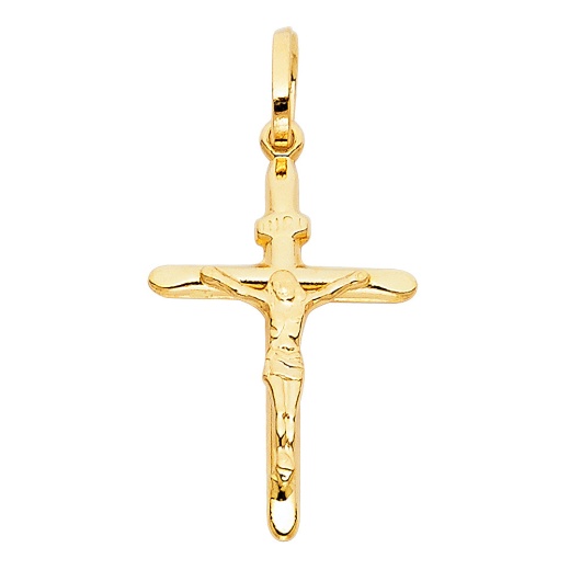 14K Gold Religious Crucifix Charm Pendant