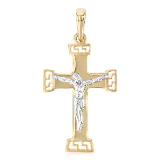 14K Gold Crucifix Cross Religious Pendant