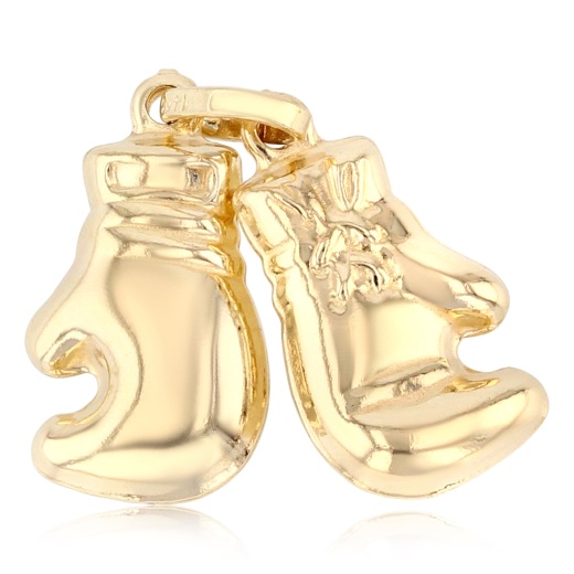 14K Gold Dual Boxing Glove Charm Pendant - Ioka