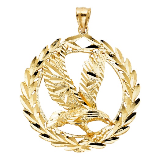14K Gold Eagle Charm Pendant - Ioka Jewelry