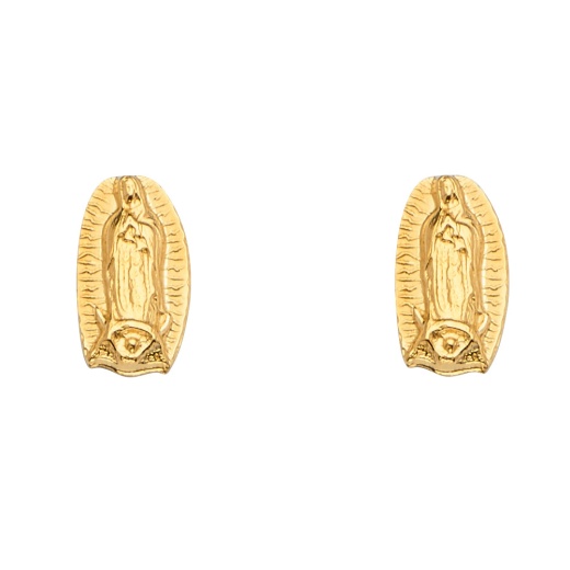 14K Gold Guadalupe Stud Earrings - Virgin Mary Jewellery by Ioka