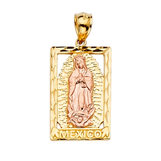 Ioka Jewelry 14K Gold Mexican Guadalupe Religious Pendant