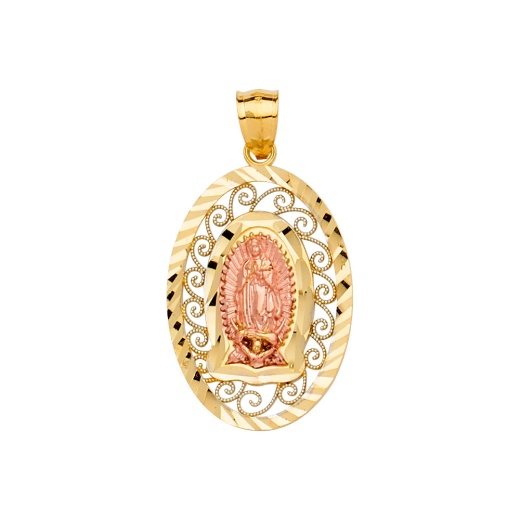 14K Gold Guadalupe Religious Pendant - Ioka Jewelry