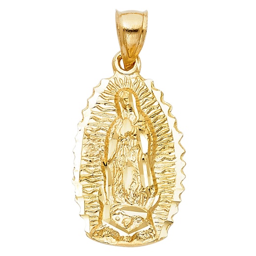 14K Gold Ioka Religious Guadalupe Charm Pendant