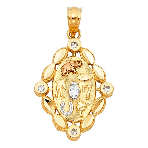 14K Gold Lucky Charm Pendant