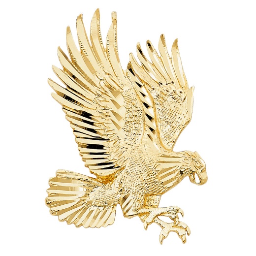 14K Gold Eagle Charm Pendant by Ioka Jewelry