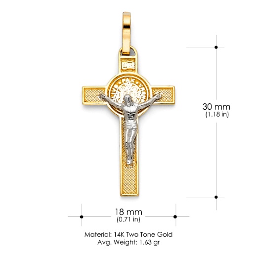 14K Gold Jesus Crucifix Cross Religious Pendant by Ioka
