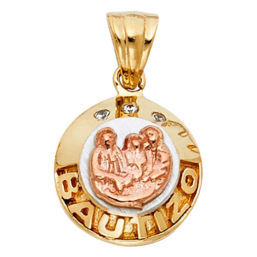 14K Gold Religious Baptism Charm Pendant - Ioka