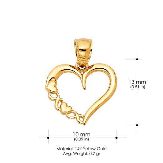 Ioka Jewelry 14K Gold Heart Charm Pendant