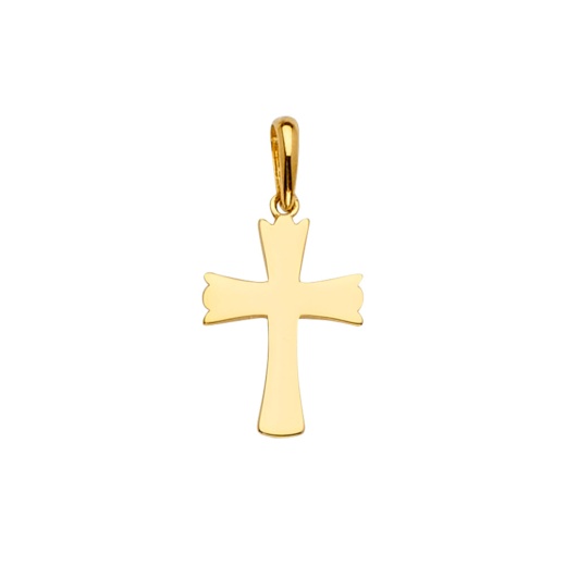 14K Gold Cross Religious Charm Pendant