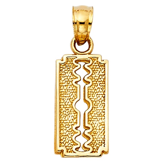14K Gold Keyhole Charm Pendant