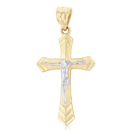 14K Gold Jesus Crucifix Cross Religious Pendant - Ioka