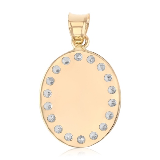 14K Gold Cz San Judas Medal Religious Pendant - Ioka Jewelry