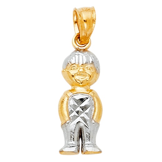 14K Gold Happy Boy Charm Pendant - Ioka