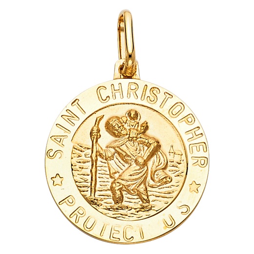 14K Gold St. Christopher Religious Pendant - Ioka