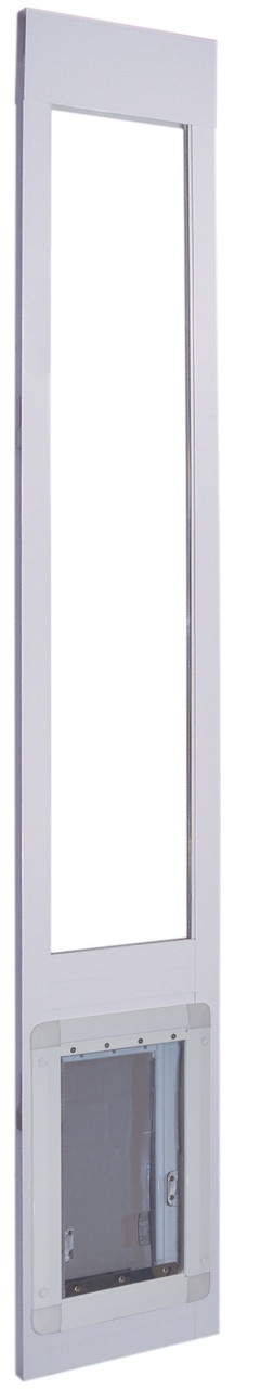 Clearance! 900 Series™ 96" Tall "Double Flap" Dual Pane Glass Pet Patio Door-Small-White